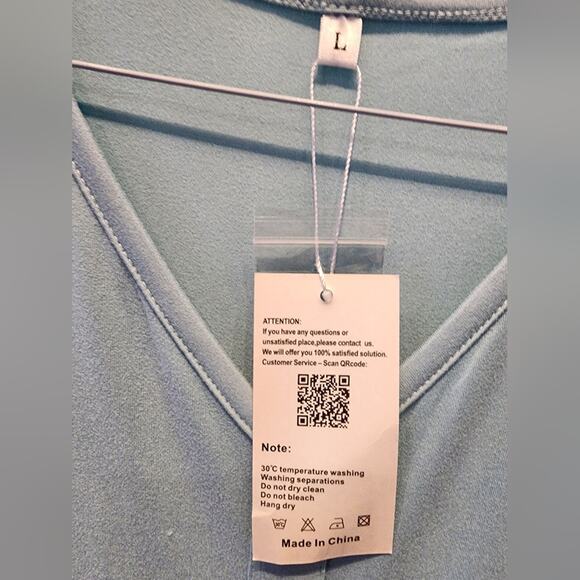 NWT Blue Sleeveless Sun Dress Soft Casual Summer  Blue Dress Size L - Picture 5 of 7